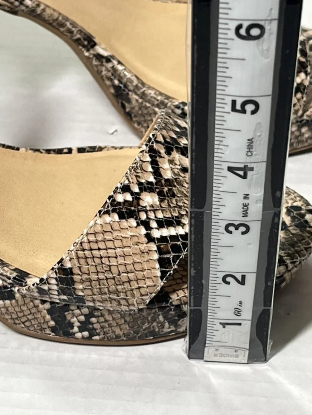Chinese Laundry Women's Size 10 Snakeskin Print Ankle Strap High Heel Sandals